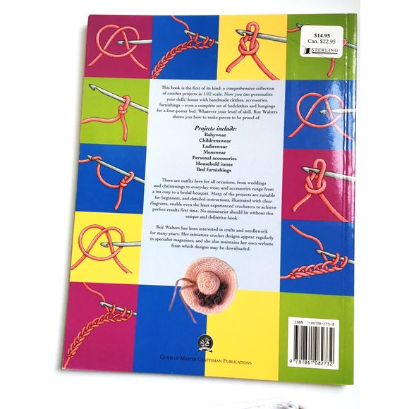 Miniature Crochet Projects in 1/12 Scale by Roz Walters Book Softcover - Picture 2 of 15